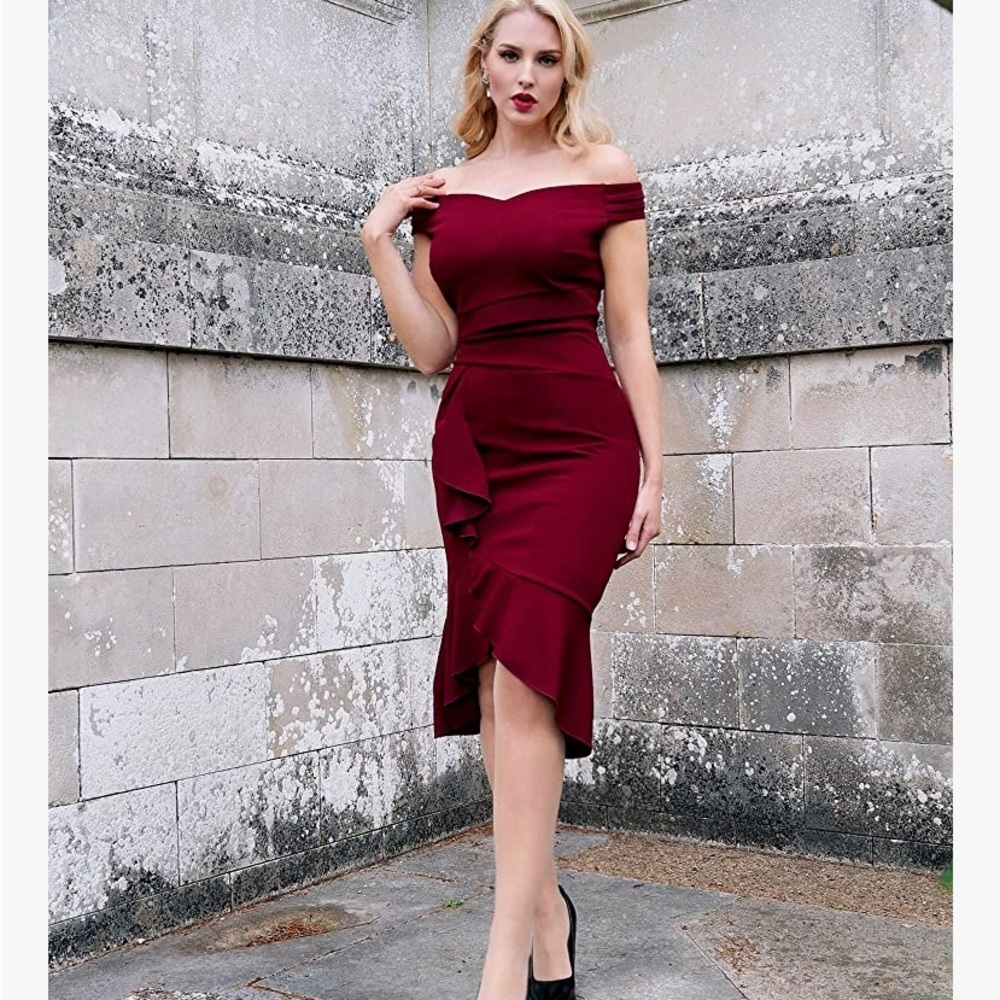 Women off the shoulder v neck dress